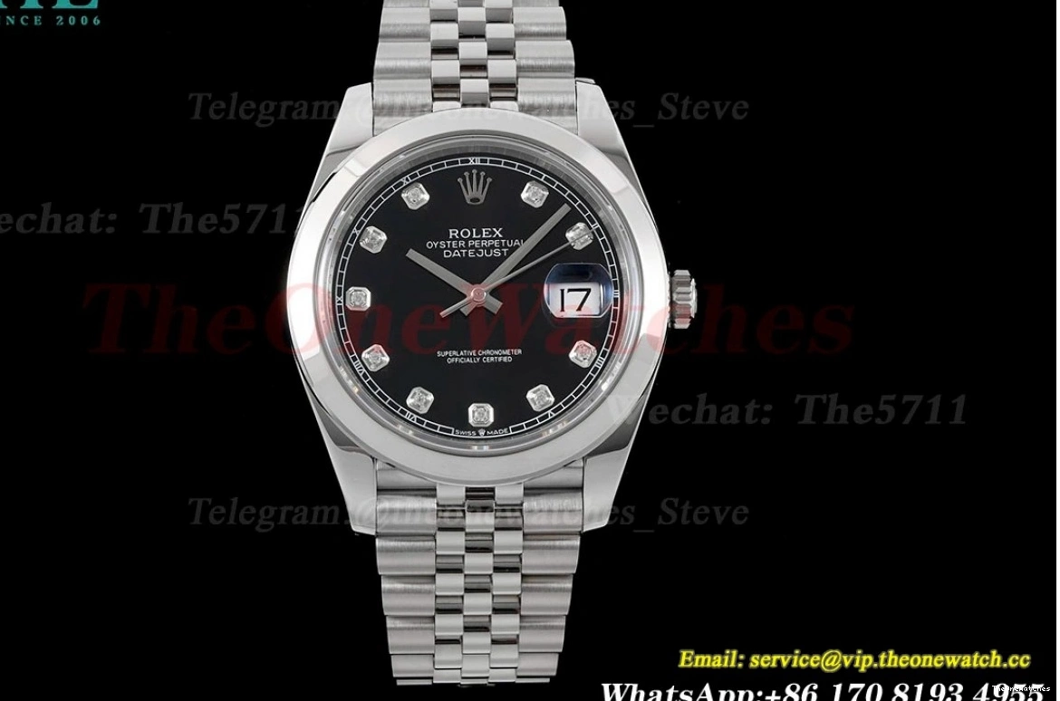SS King 904L Dial Jubilee 41mm Black 126300 SS VR3235 Datejust 0502